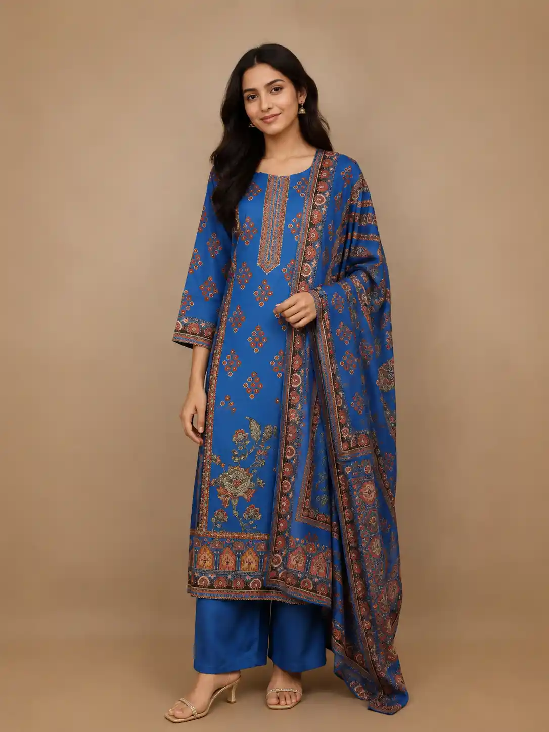 Blue Diamond Designed Cotton Salwar Suit